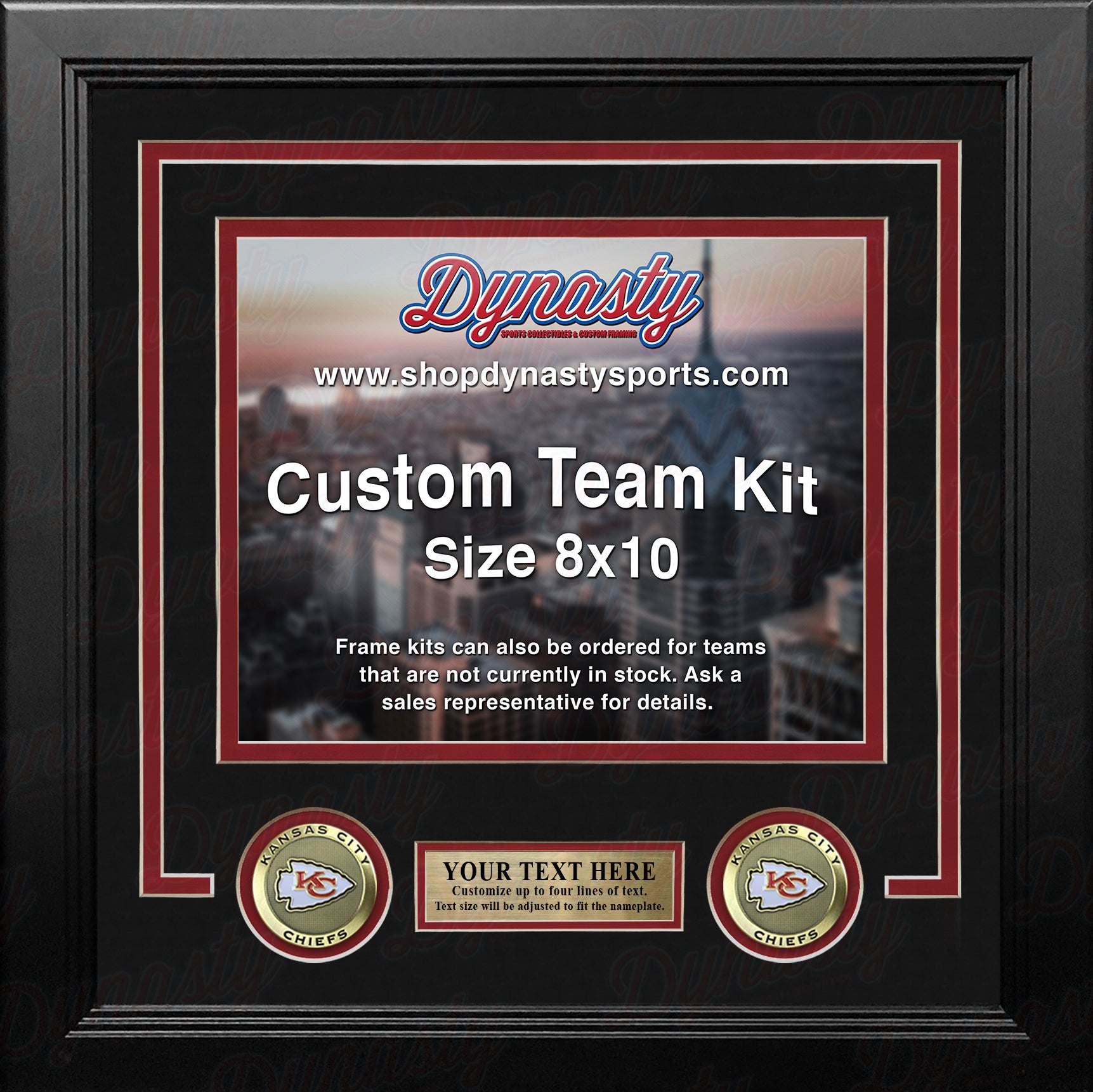 Kansas City Chiefs Custom NFL Football 8x10 Picture Frame Kit (Multiple Colors)