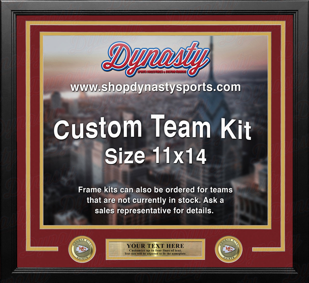 Kansas City Chiefs Custom NFL Football 11x14 Picture Frame Kit (Multiple Colors)