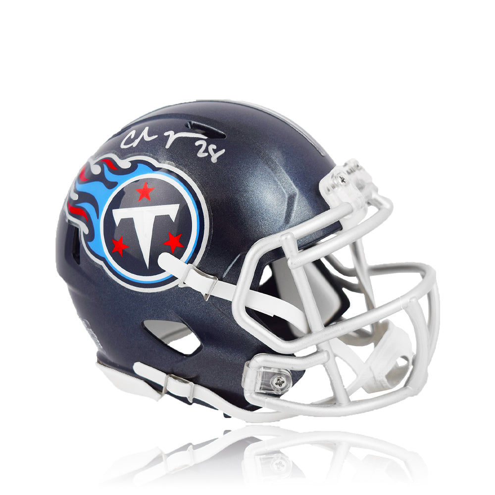Chris Johnson Tennessee Titans Autographed Football Speed Mini-Helmet