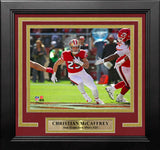 Christian McCaffrey in Action San Francisco 49ers 8" x 10" Framed Football Photo - Dynasty Sports & Framing 