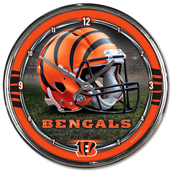 Cincinnati Bengals Round Chrome Clock