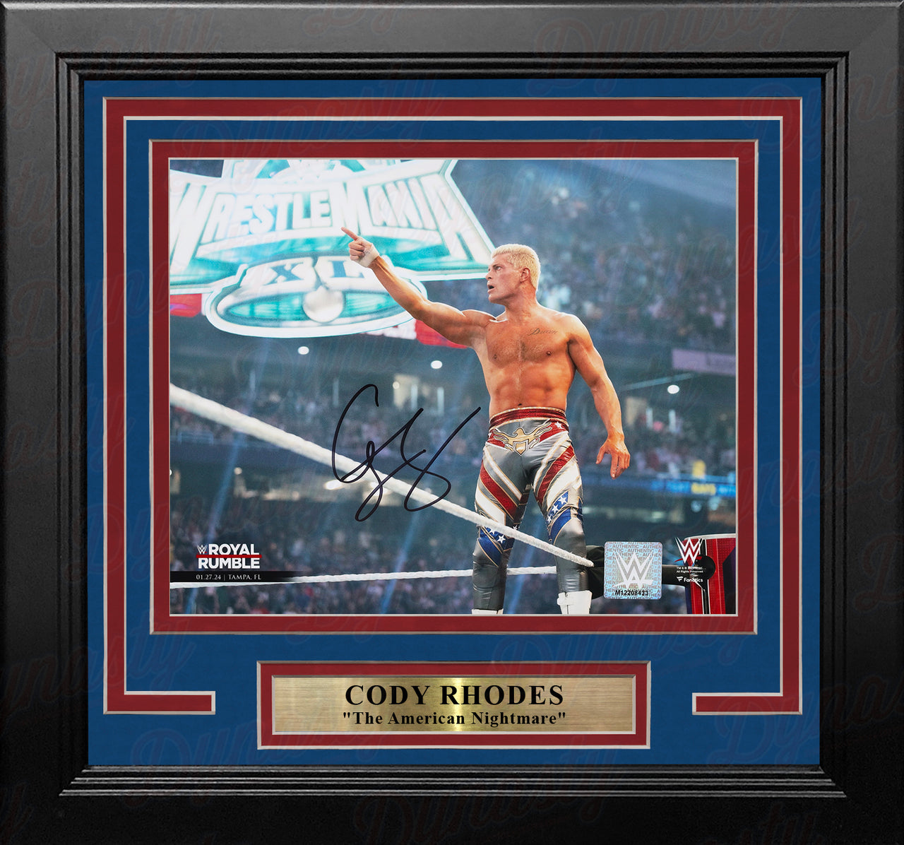 Cody Rhodes 2024 Royal Rumble Celebration Autographed 8" x 10" Framed WWE Wrestling Photo