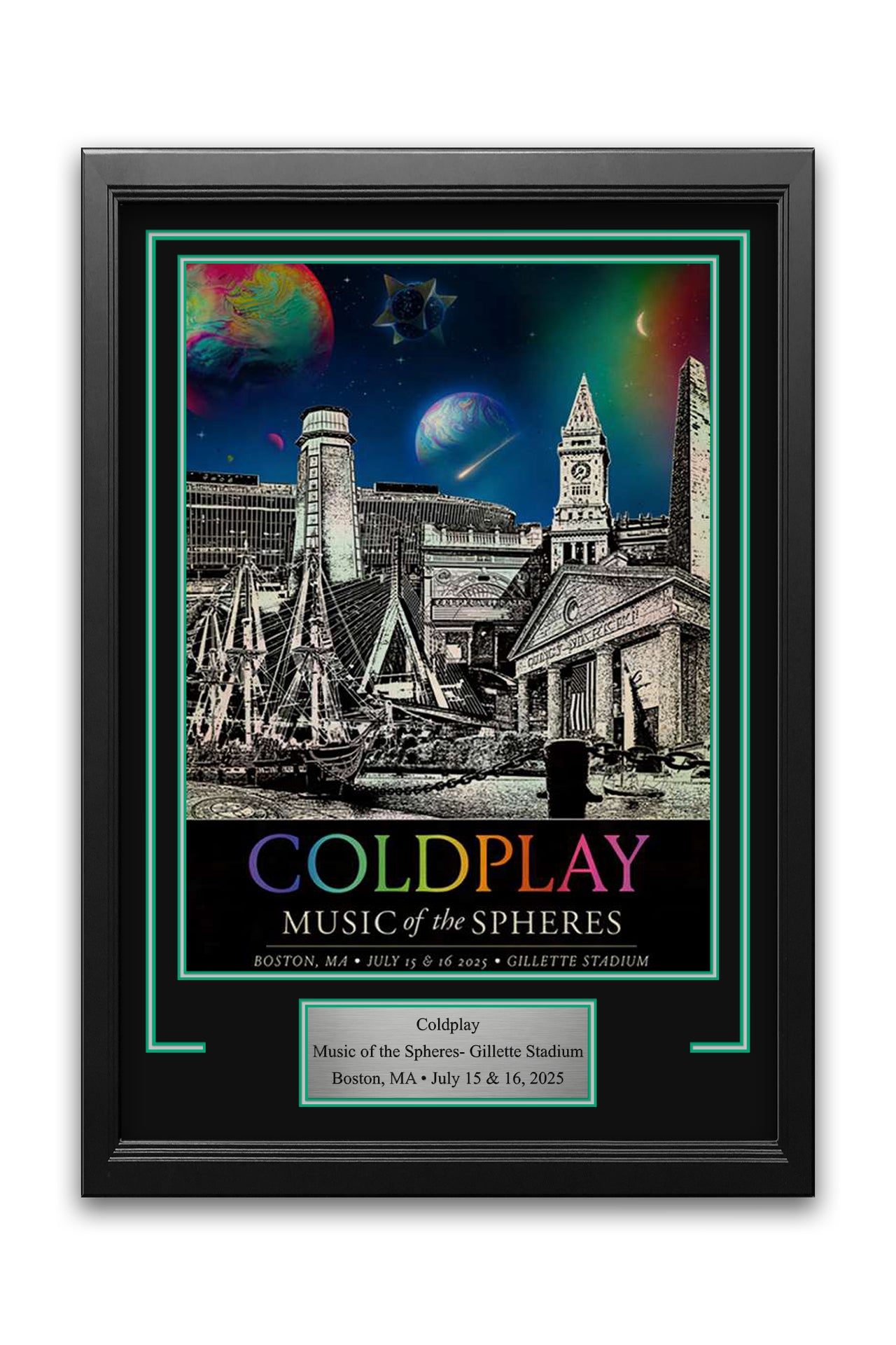 Coldplay Music of the Spheres Gillette Stadium Concert Poster Frame Kit