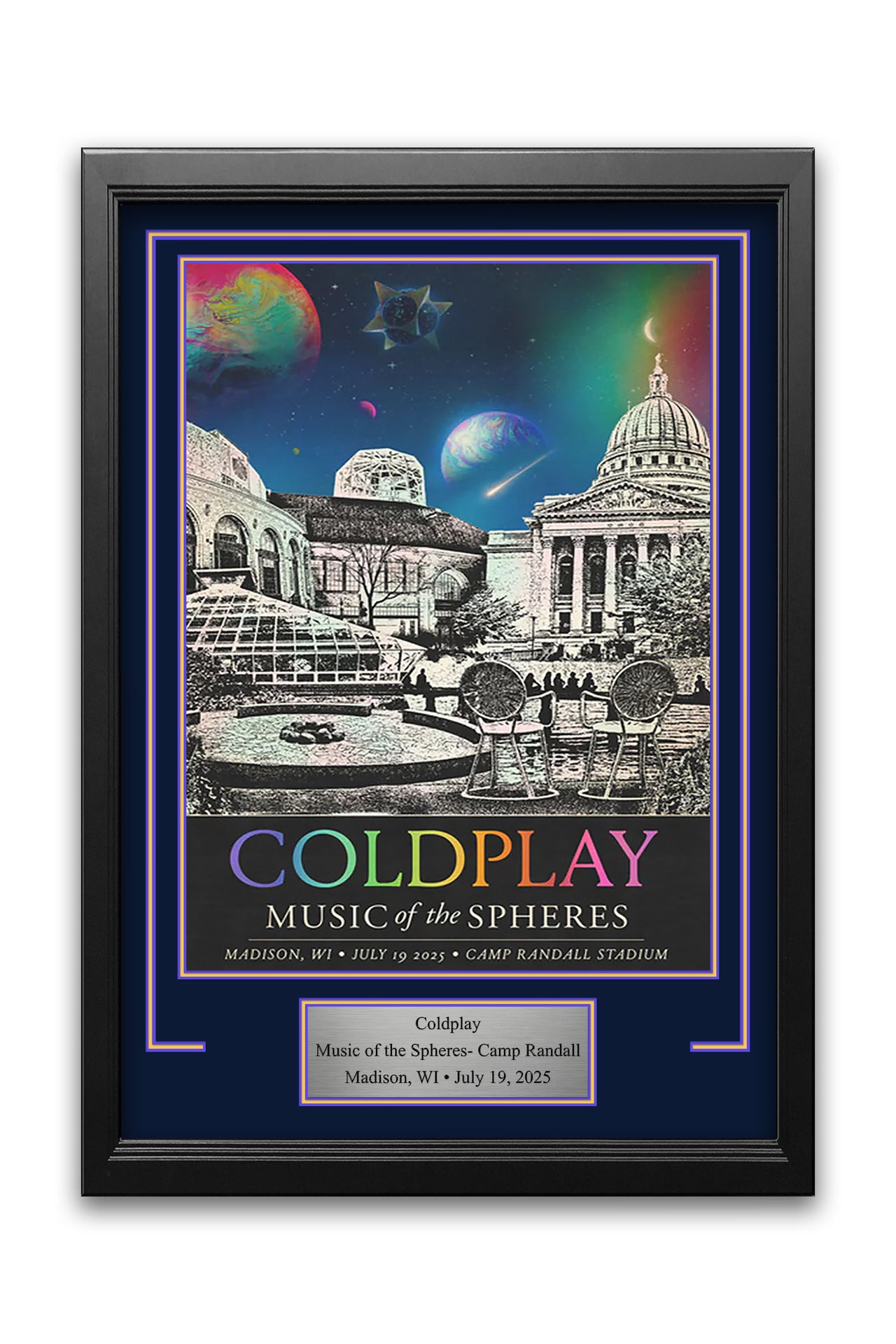 Coldplay Music of the Spheres Camp Randall Stadium Concert Poster Frame Kit