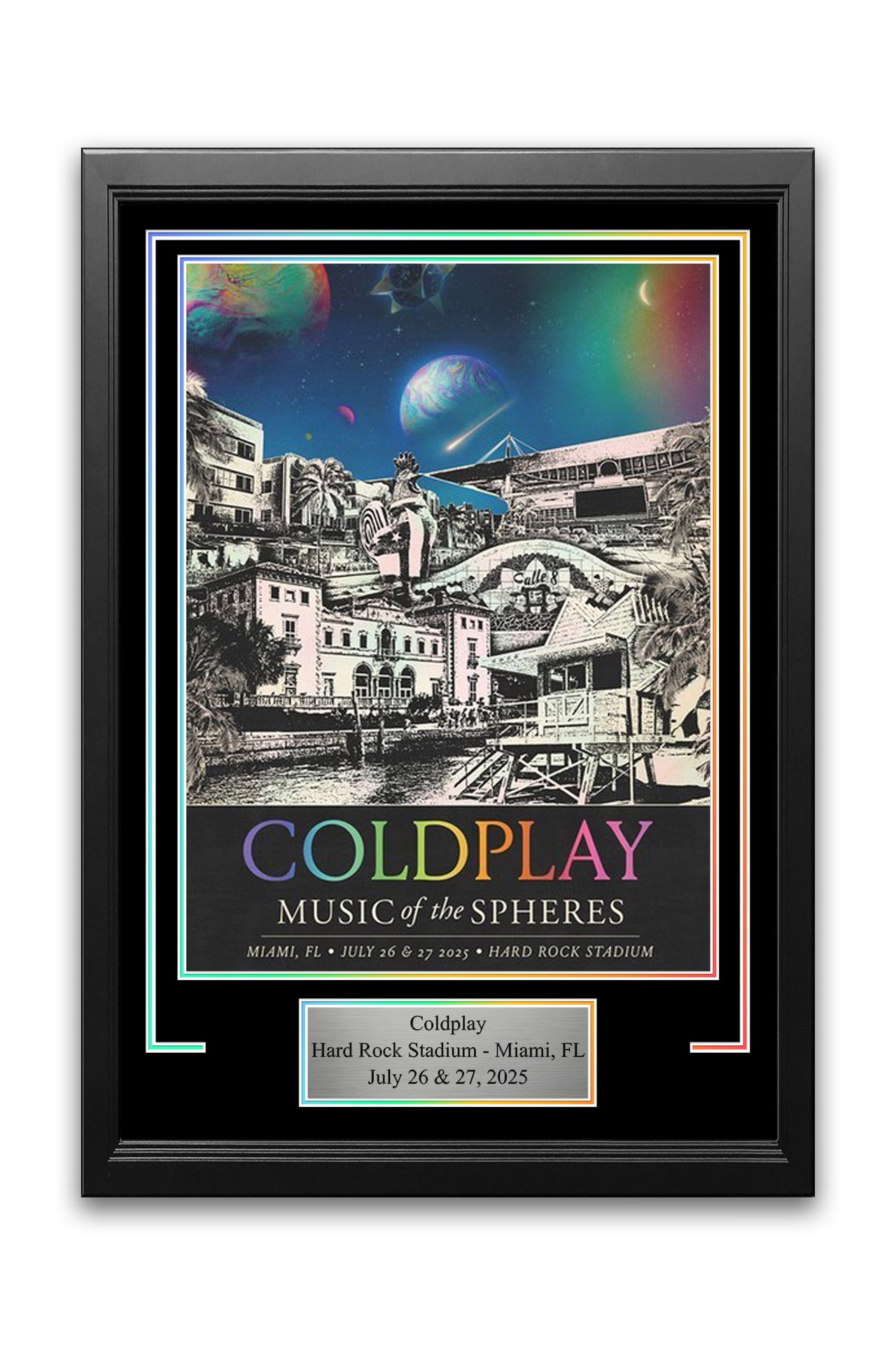 Coldplay Music of the Spheres Hard Rock Stadium Concert Poster Frame Kit