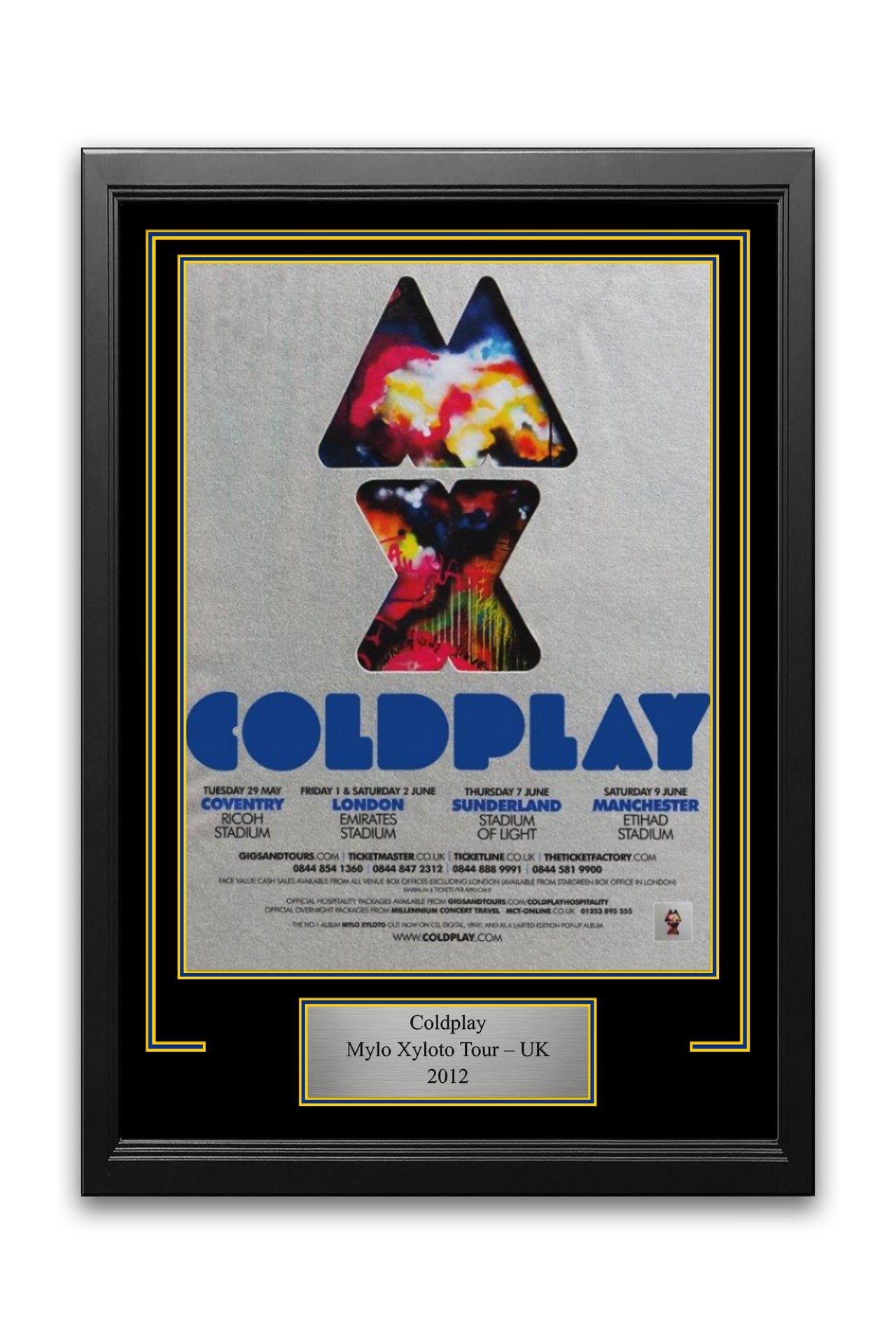 Coldplay Mylo Xloto Tour - United Kingdom Poster Frame Kit