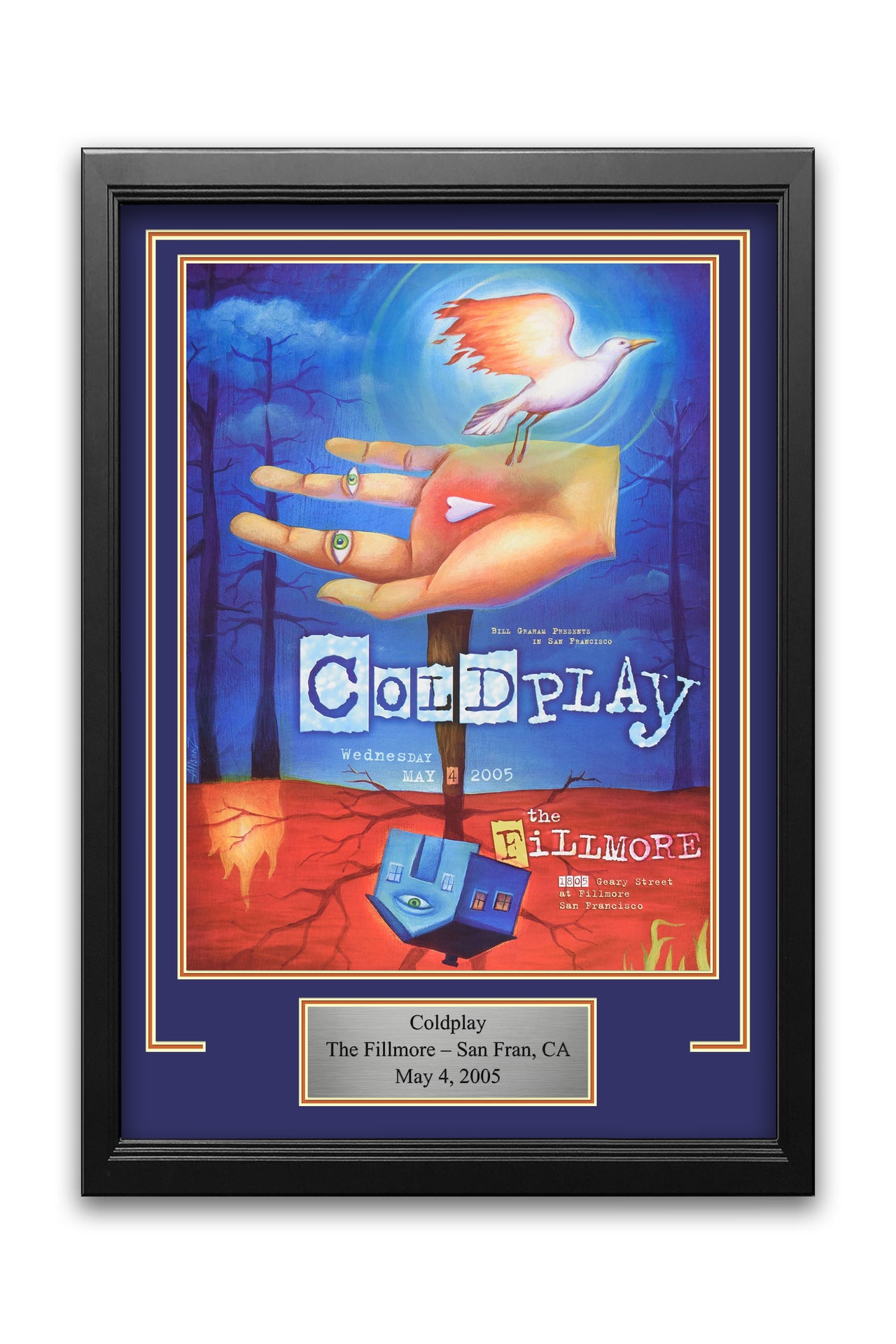 Coldplay at The Fillmore 2005 Concert Poster Frame Kit