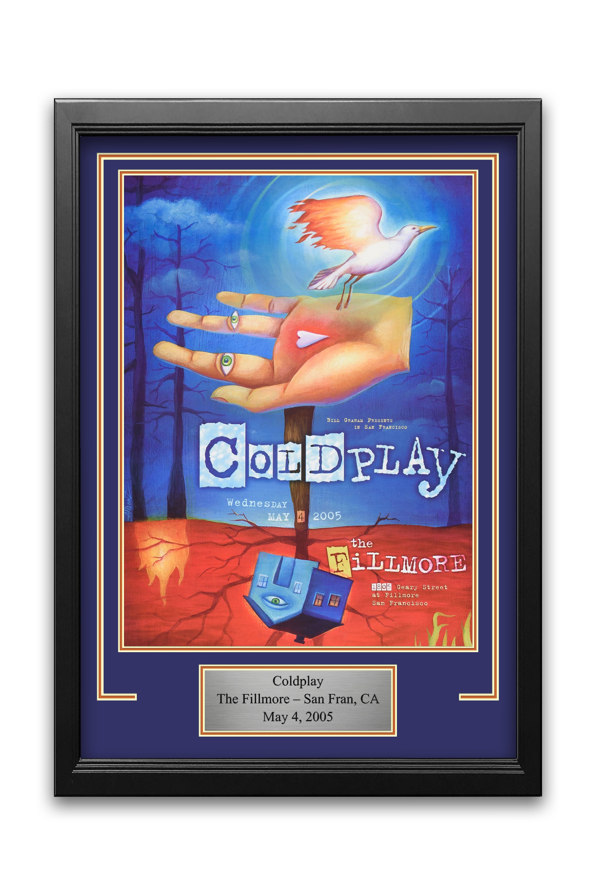 Coldplay at The Fillmore 2005 Concert Poster Frame Kit