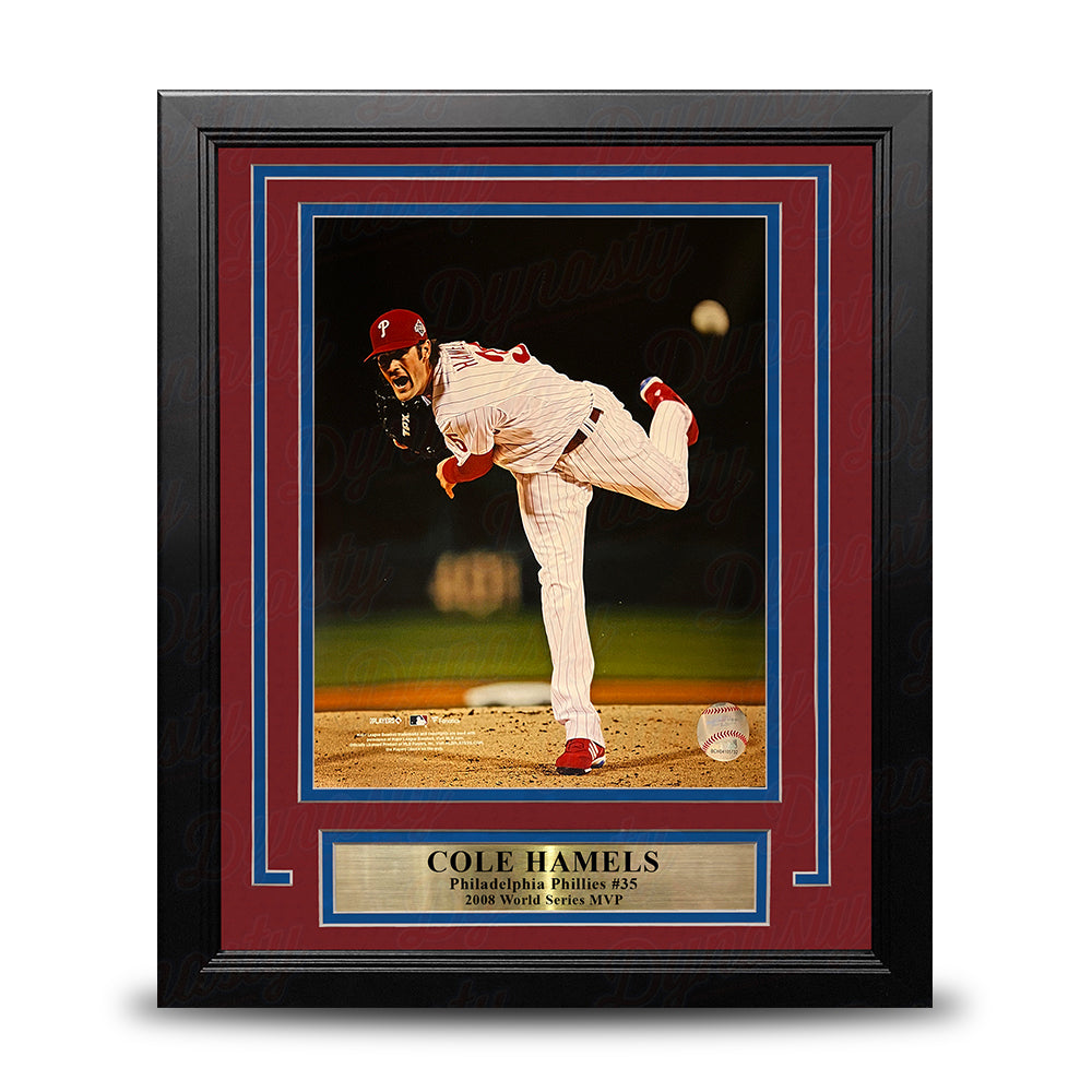 Cole Hamels 2008 World Series Action Philadelphia Phillies 8" x 10" Framed Baseball Photo