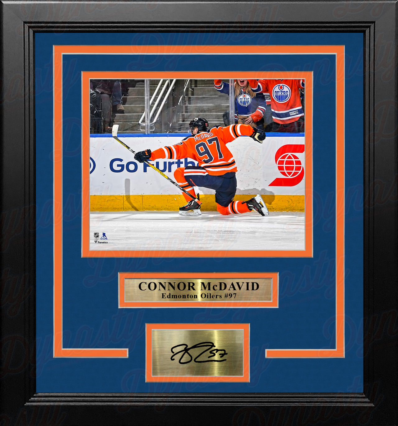 Connor McDavid Celebration Edmonton Oilers 8" x 10" Framed Hockey Photo with Engraved Autograph - Dynasty Sports & Framing