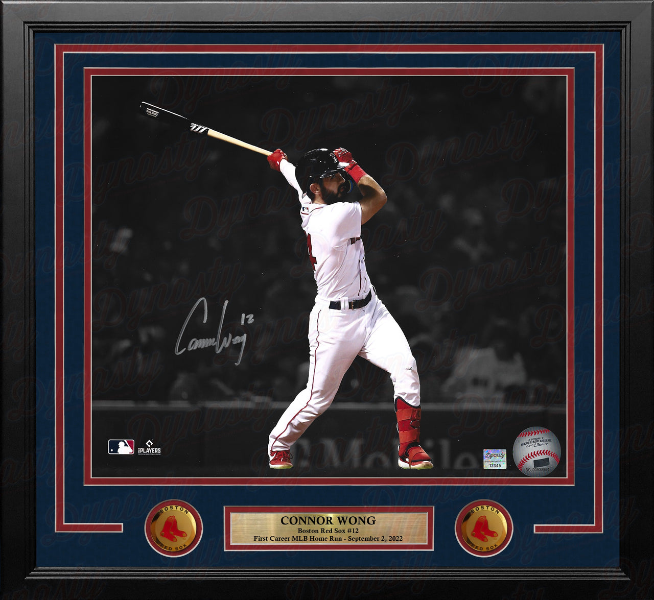 Connor Wong 1st Home Run Boston Red Sox Autographed 11" x 14" Framed Spotlight Baseball Photo