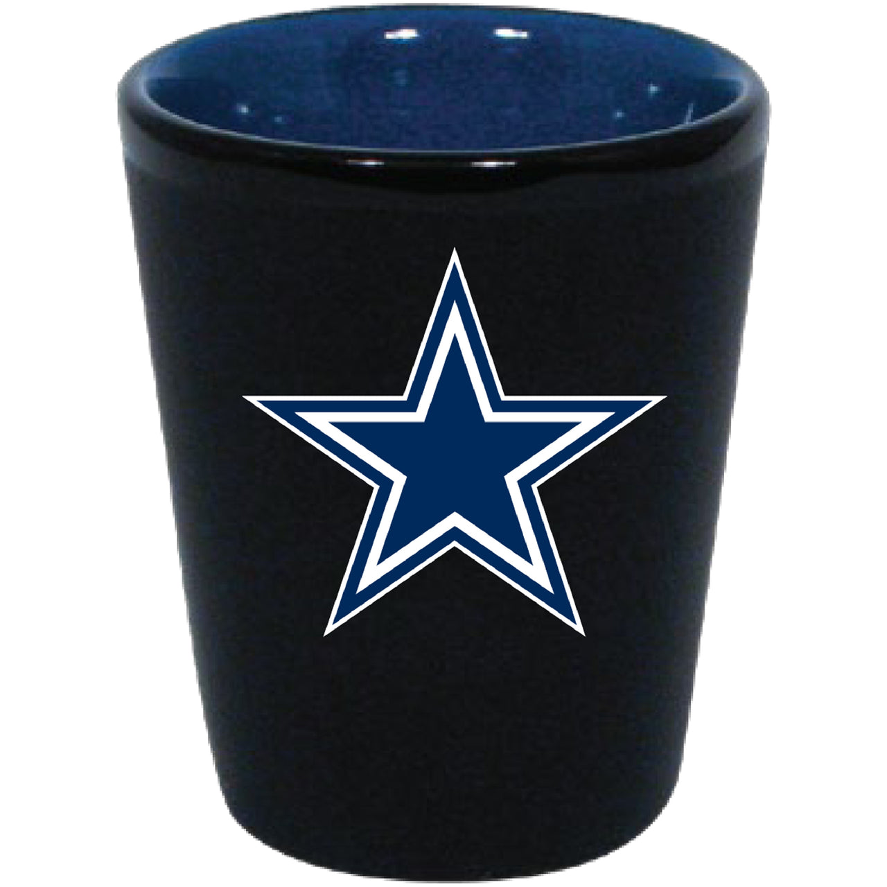Dallas Cowboys Matte Black/Inner Color Shot Glass