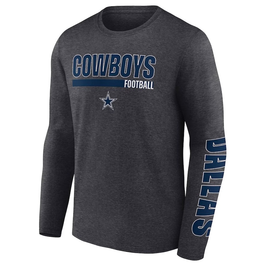 Dallas Cowboys Long Sleeve T-Shirt - Heather Charcoal