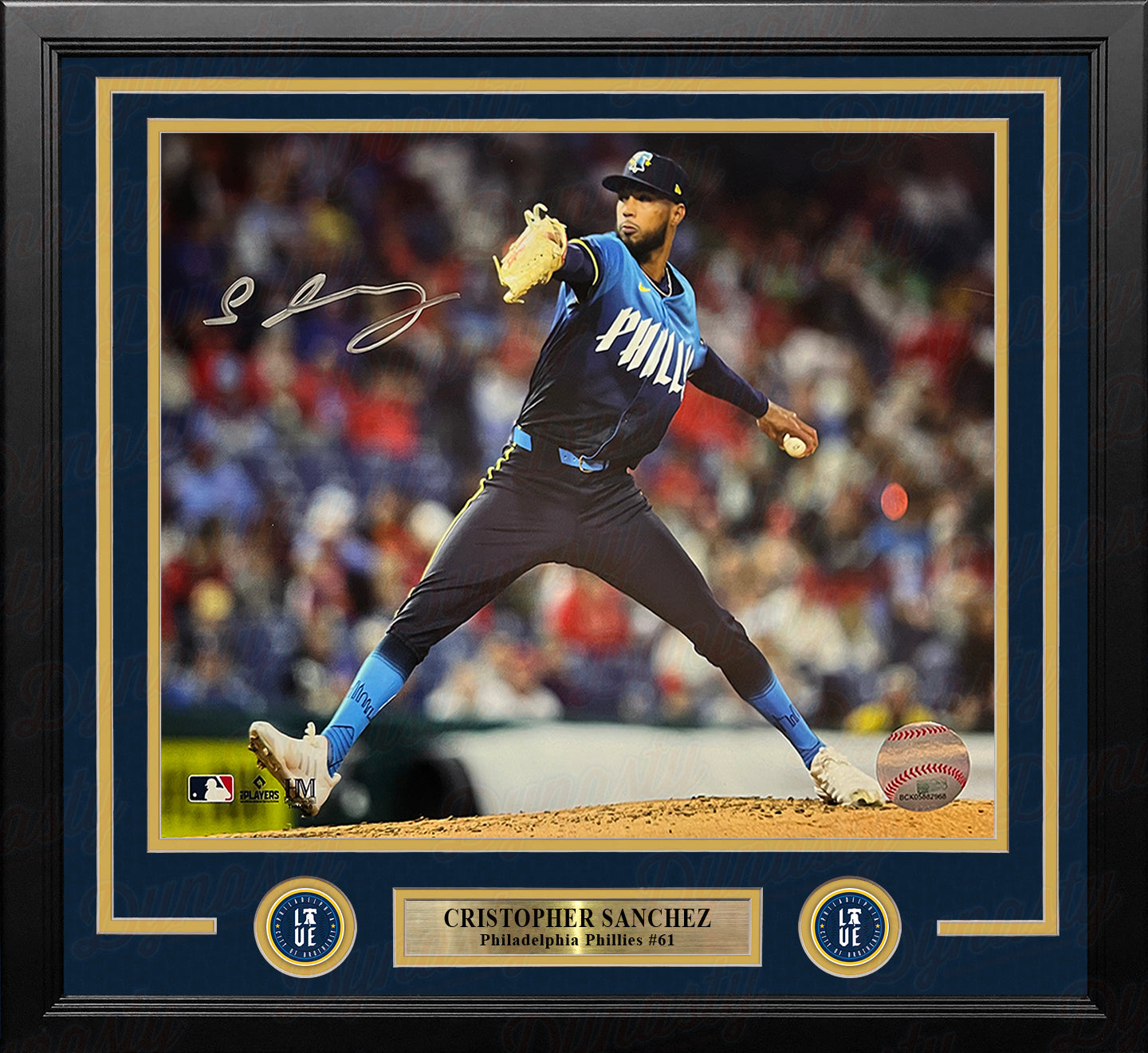 Cristopher Sanchez Autographed Philadelphia Phillies City Connect 16" x 20" Framed Baseball Photo