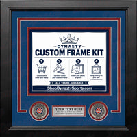 Chicago Cubs Custom MLB Baseball Picture Frame Kit with Blue Matting, Red Trim, a Silver Nameplate, and Cubs medallions