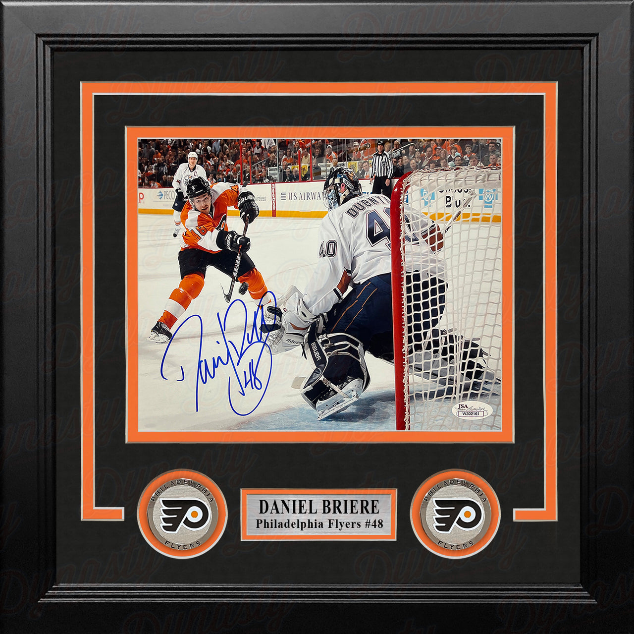 Daniel Briere in Action Autographed Philadelphia Flyers 8" x 10" Framed Hockey Photo