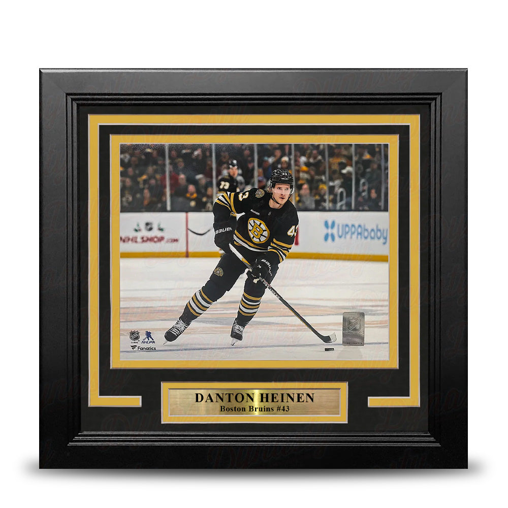 Danton Heinen in Action Boston Bruins 8" x 10" Framed Hockey Photo