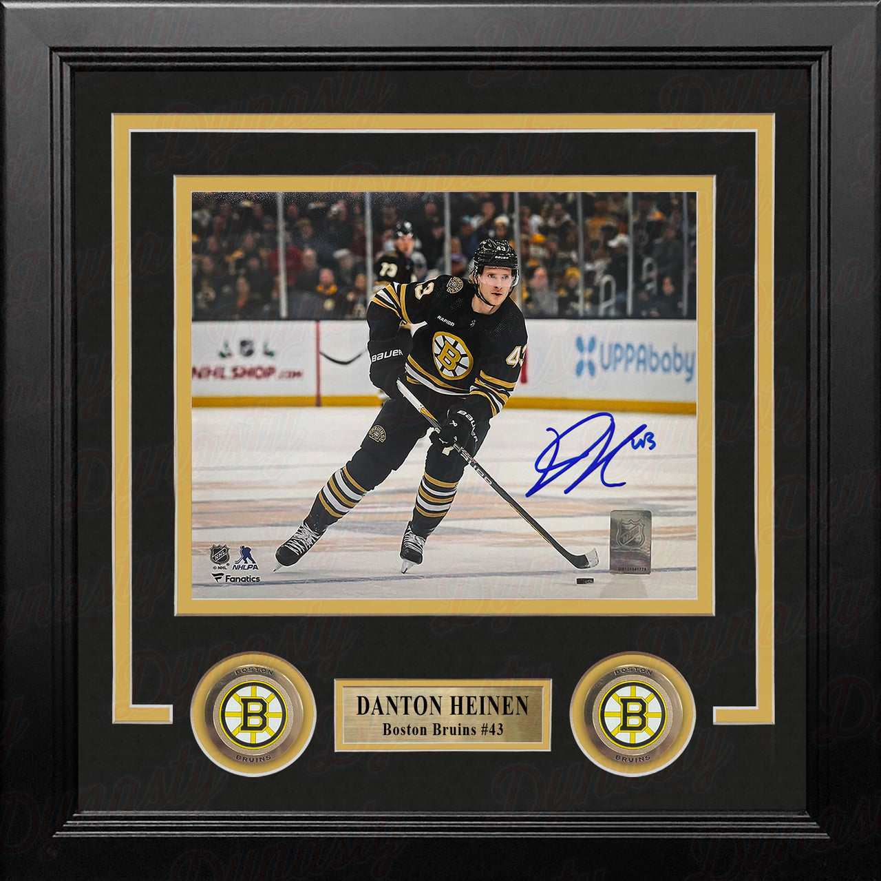 Danton Heinen in Action Boston Bruins Autographed 8" x 10" Framed Hockey Photo
