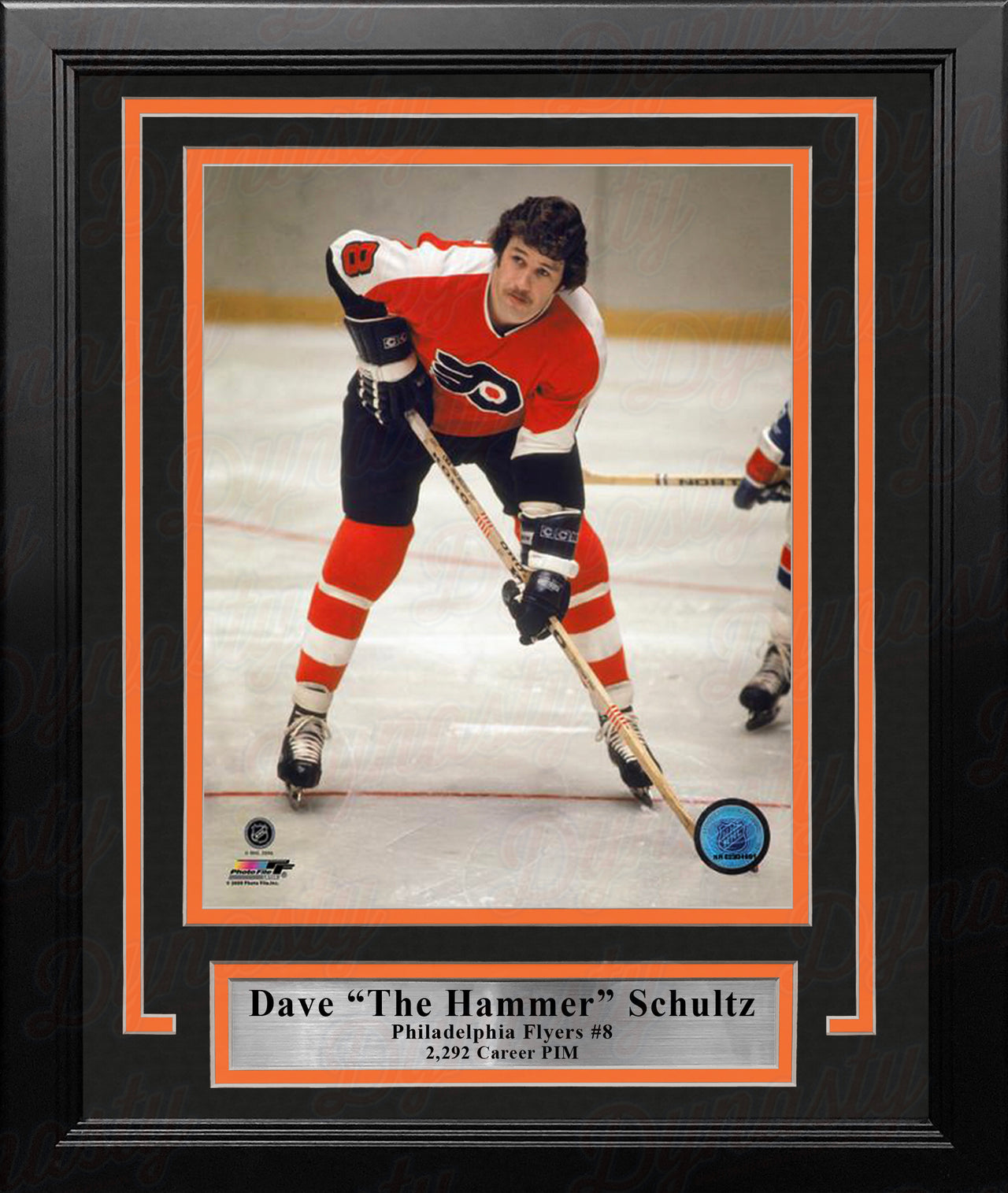 Dave Schultz in Action Philadelphia Flyers 8" x 10" Framed Hockey Photo