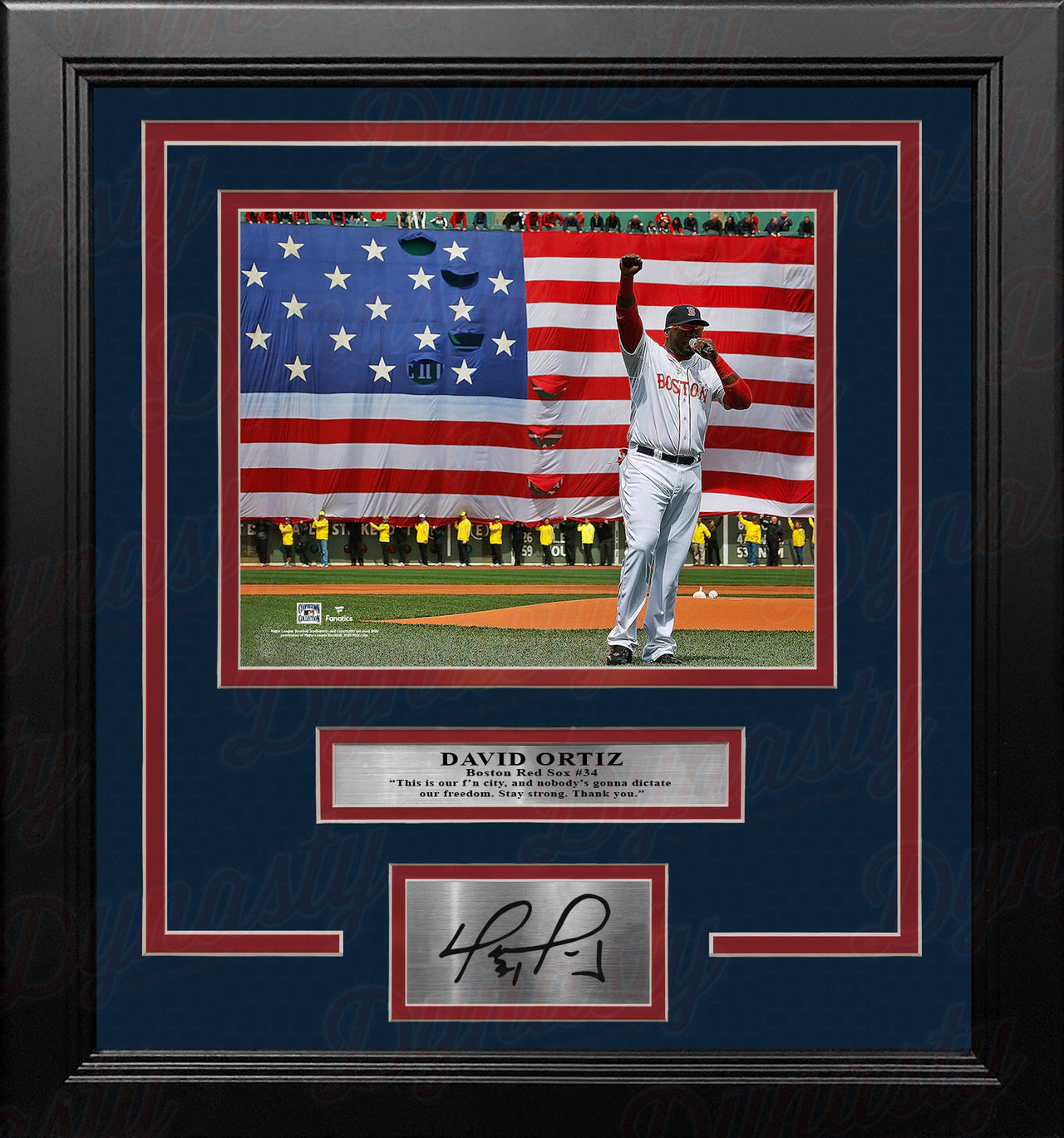 David Ortiz 2013 This is Our City Speech Boston Red Sox 8x10 Framed Photo with Engraved Autograph