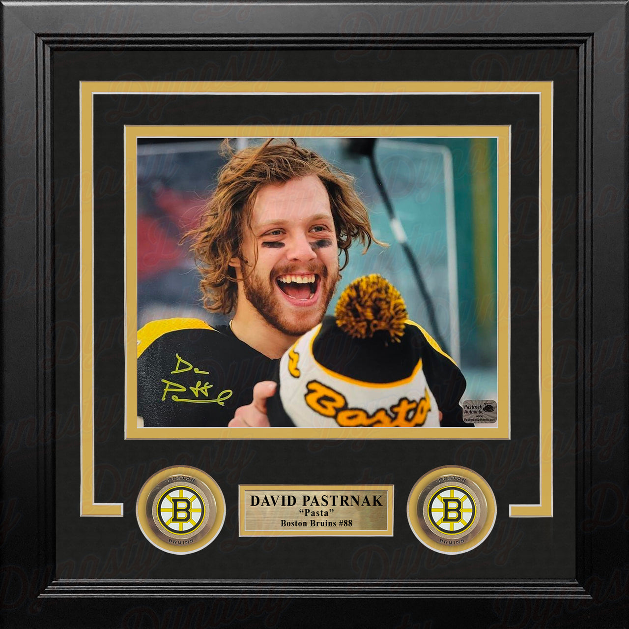 David Pastrnak Winter Classic Close-Up Autographed Boston Bruins 8" x 10" Framed Hockey Photo