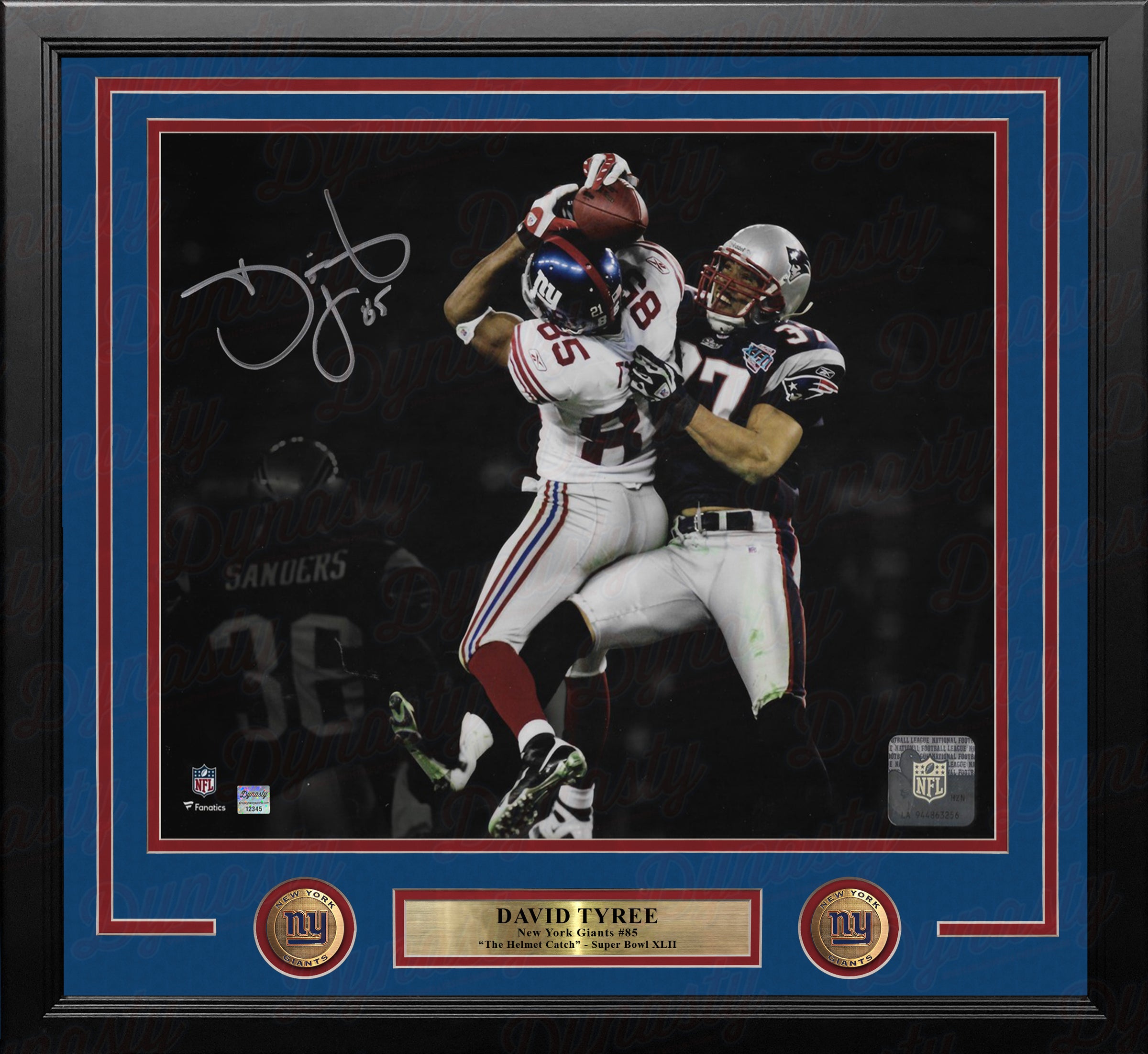 David Tyree Super Bowl XLII Catch New York Giants Autographed 11" x 14" Framed Football Photo