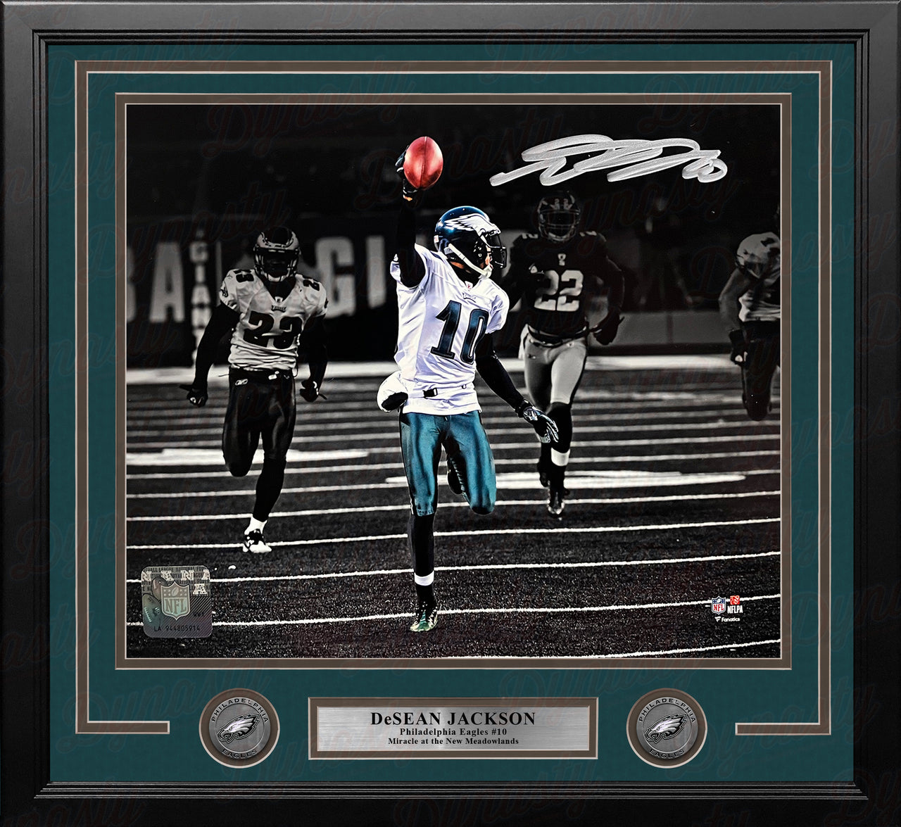 DeSean Jackson Miracle at the New Meadowlands Philadelphia Eagles Autographed 16" x 20" Framed Photo