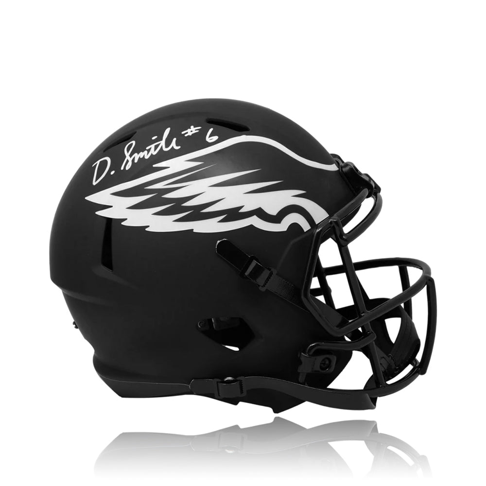 DeVonta Smith Philadelphia Eagles Autographed Football Eclipse Helmet - White Signature