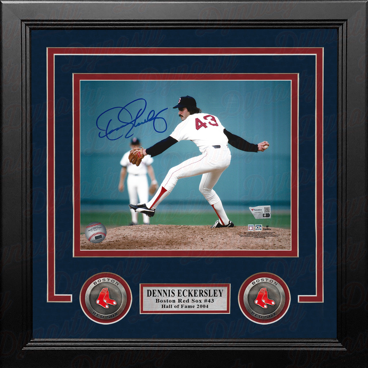 Dennis Eckersley in Action Boston Red Sox Autographed 8" x 10" Framed Baseball Photo - Dynasty Sports & Framing 