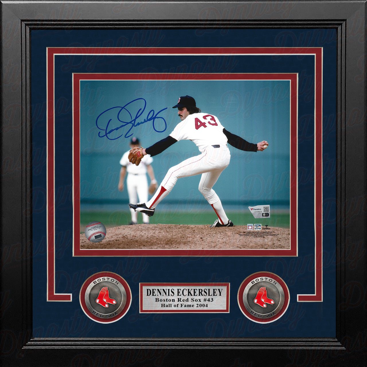 Dennis Eckersley in Action Boston Red Sox Autographed 8" x 10" Framed Baseball Photo - Dynasty Sports & Framing