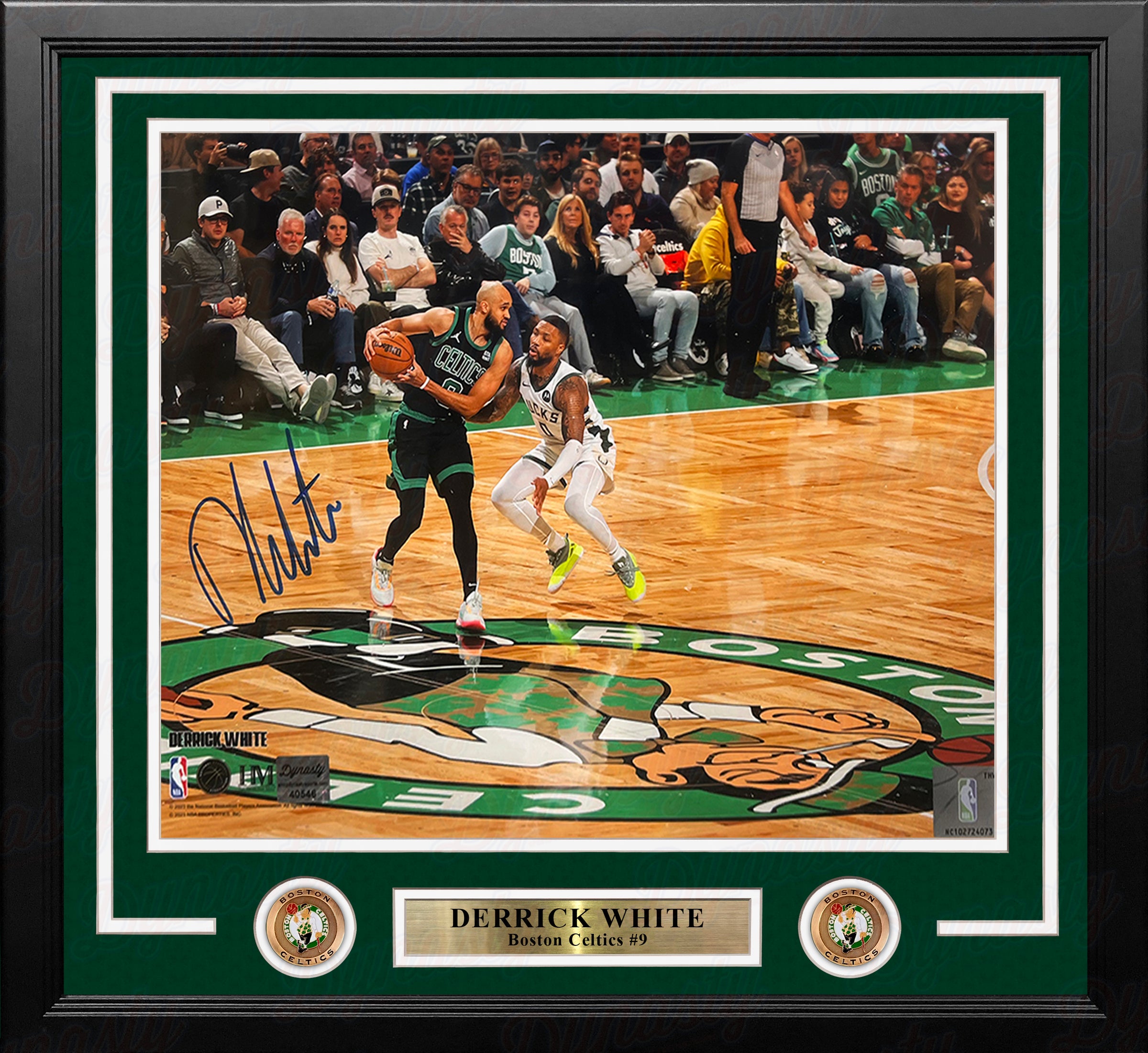 Derrick White v. Lillard Boston Celtics Autographed 16" x 20" Framed Basketball Photo