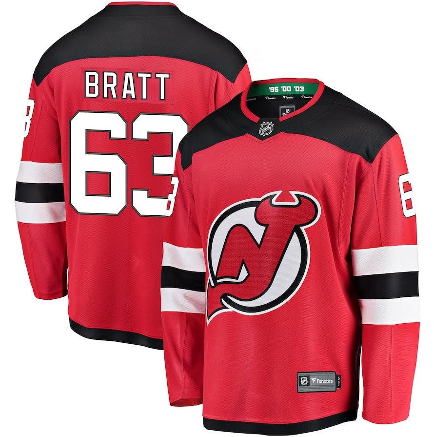 Jesper Bratt New Jersey Devils Home Breakaway Player Jersey - Red - Dynasty Sports & Framing 