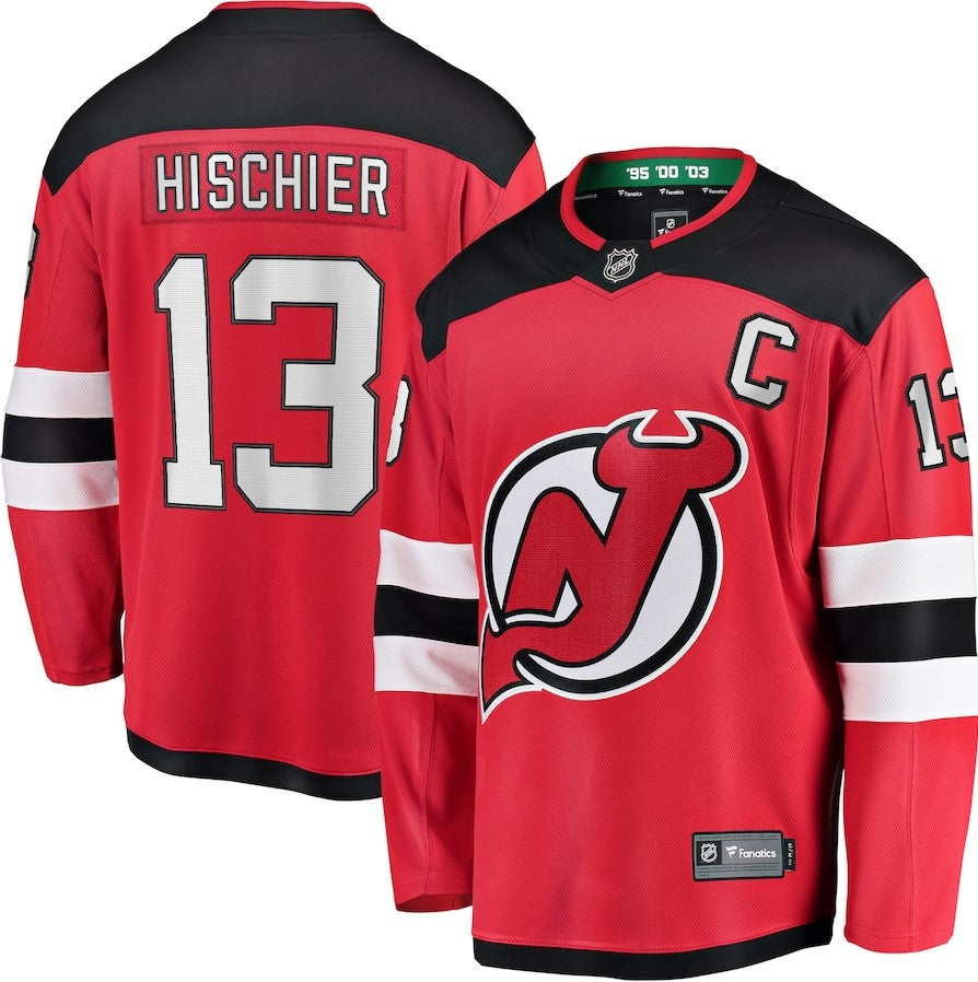 Nico Hischier New Jersey Devils Home Premier Breakaway Player Jersey - Red - Dynasty Sports & Framing 