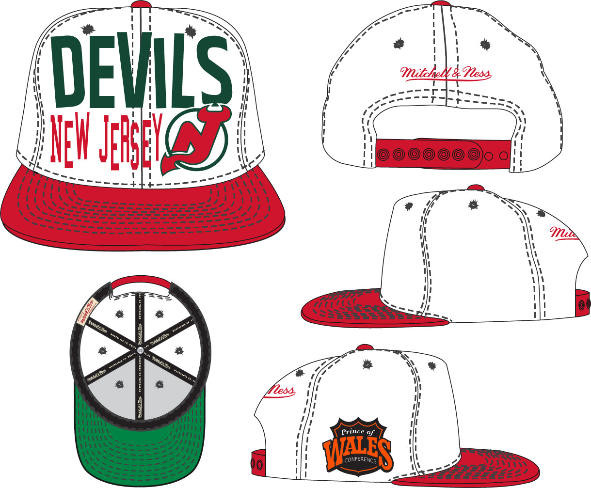 New Jersey Devils Mitchell & Ness Toss Up Snapback Vintage Hat