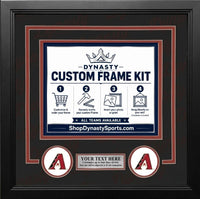 Arizona Diamondbacks Custom MLB Baseball Picture Frame Kit with Black Matting, Sedona Red Trim, a Silver Nameplate, and Diamondbacks logos