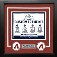 Arizona Diamondbacks Custom MLB Baseball Picture Frame Kit with Sedona Red Matting, White Trim, a Silver Nameplate, and Diamondbacks logos