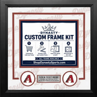 Arizona Diamondbacks Custom MLB Baseball Picture Frame Kit with White Matting, Sedona Red Trim, a Silver Nameplate, and Diamondbacks logos