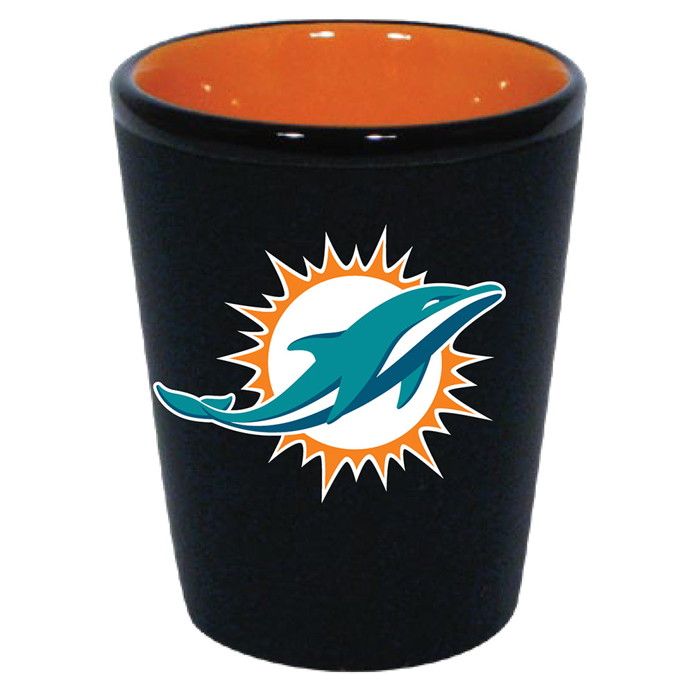 Miami Dolphins Matte Black/Inner Color Shot Glass