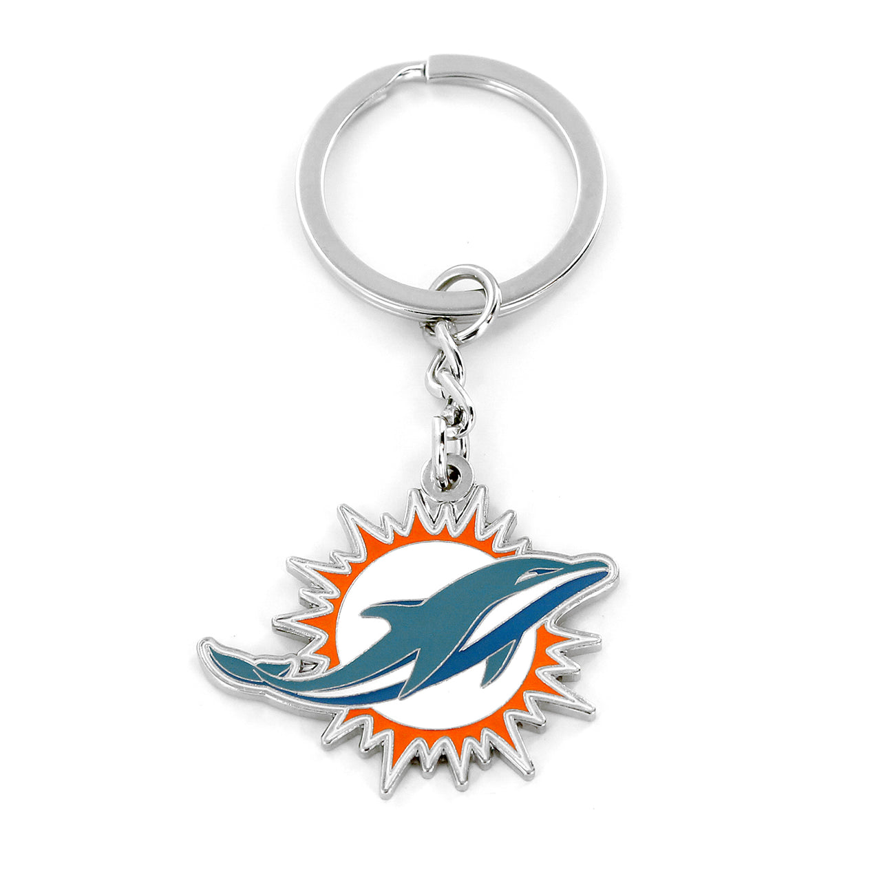 Miami Dolphins Metal Logo Keychain