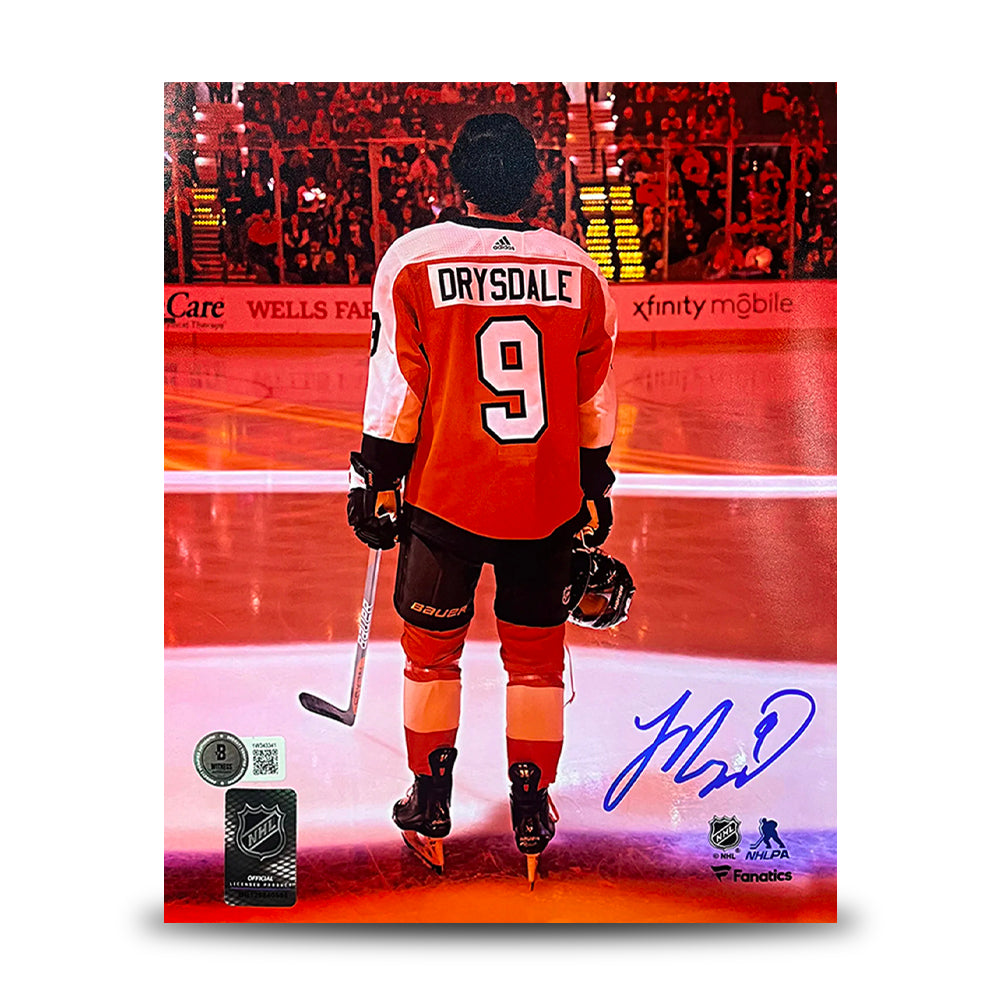 Jamie Drysdale Orange Spotlight Philadelphia Flyers Autographed 8" x 10" Hockey Photo