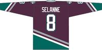 Teemu Selanne Anaheim Mighty Ducks Mitchell & Ness 1996/97 Alternate Captain Patch Blue Line Jersey