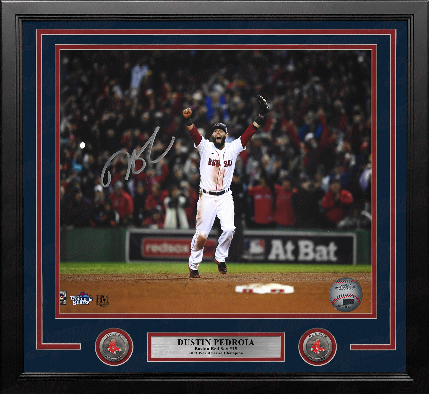スポーツ選手 Dustin Pedroia 1/1 Autograph Patch Facsimile Autographed Dustin Pedroia Boston White Reprint