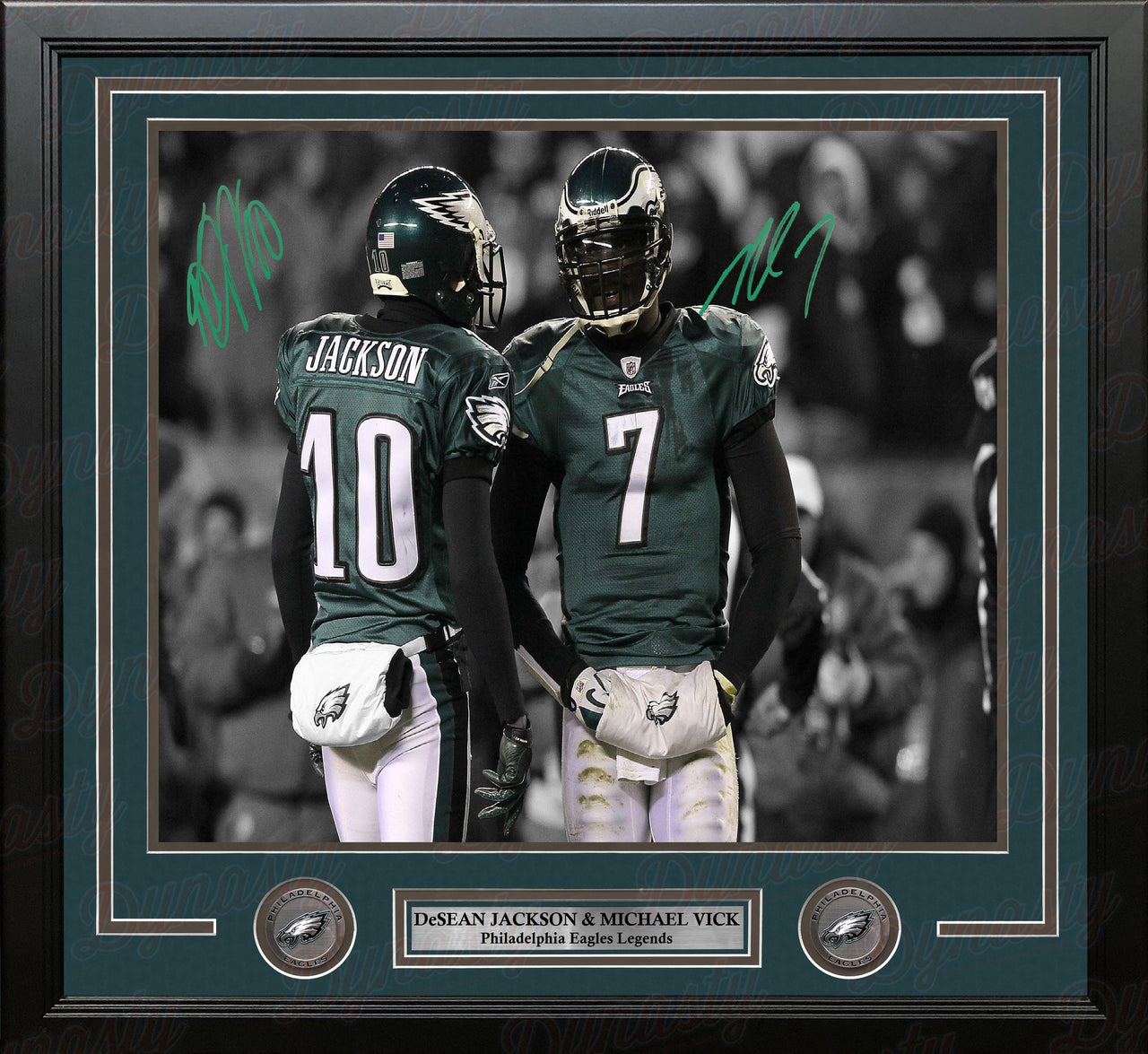 DeSean Jackson & Michael Vick Philadelphia Eagles Autographed 11x14 Framed Spotlight Football Photo