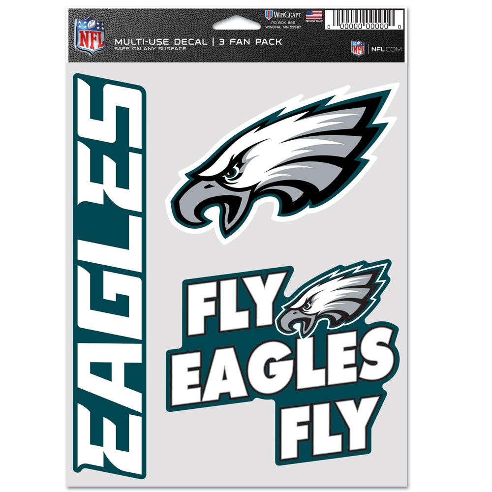 Philadelphia Eagles 3-Piece Fan Multi Use Decal Set