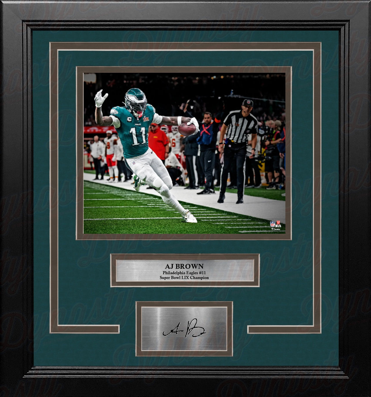AJ Brown Super Bowl LIX Action Philadelphia Eagles 8" x 10" Framed Photo with Engraved Autograph