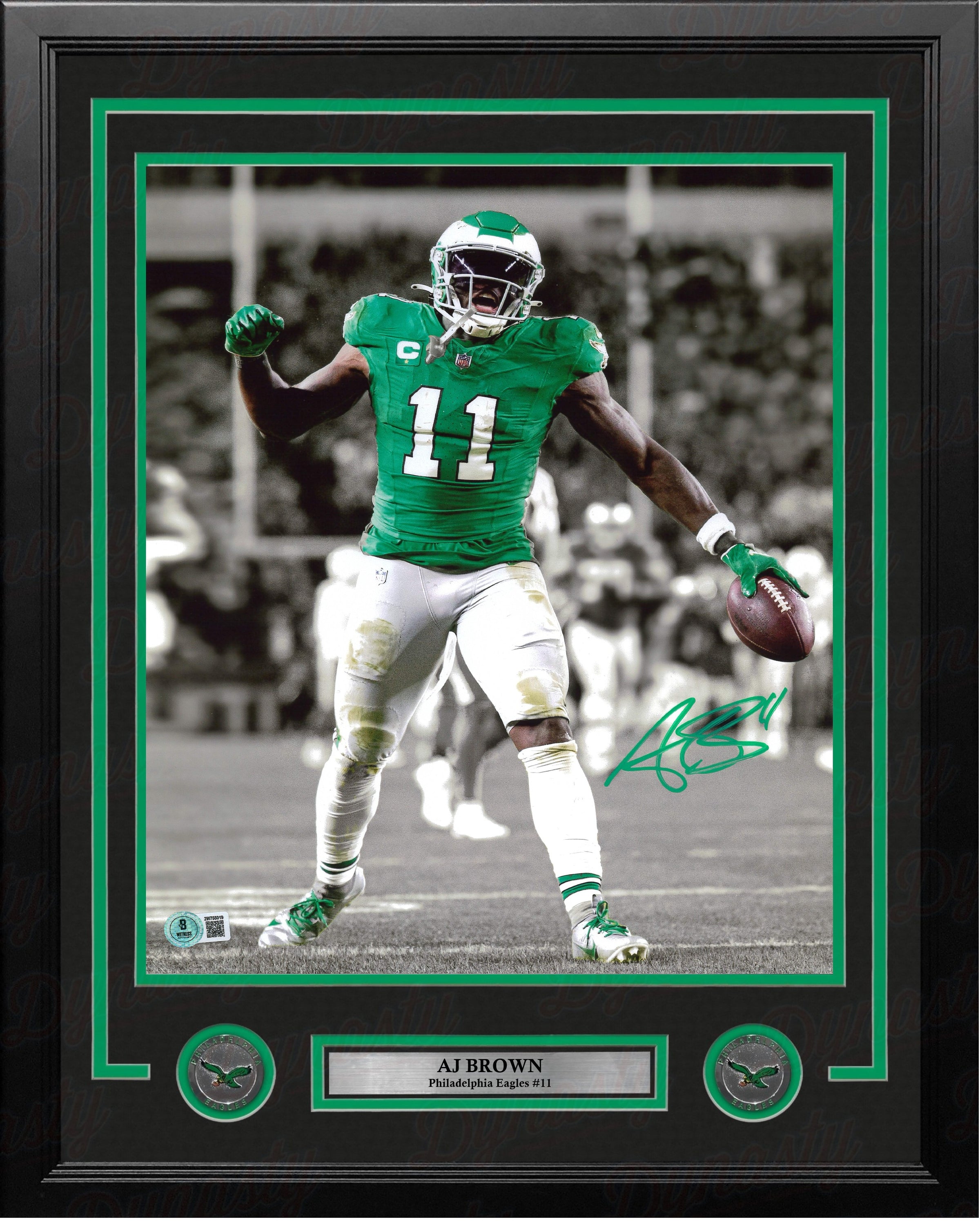 AJ Brown Philadelphia Eagles Autographed 11" x 14" Framed Spotlight Football Photo