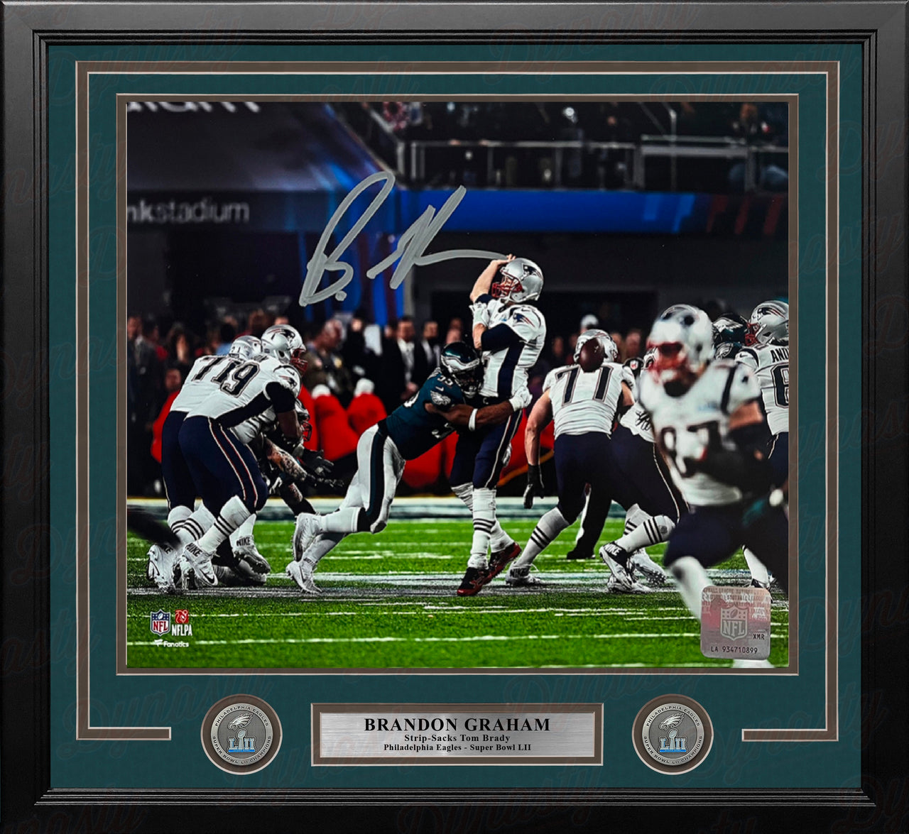Brandon Graham Sacks Brady Philadelphia Eagles Autographed 11" x 14" Framed Football Photo