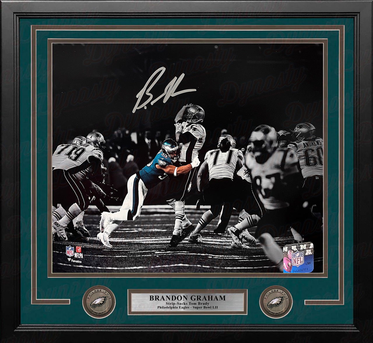 Brandon Graham Strip-Sack Philadelphia Eagles Autographed 11" x 14" Framed Blackout Football Photo