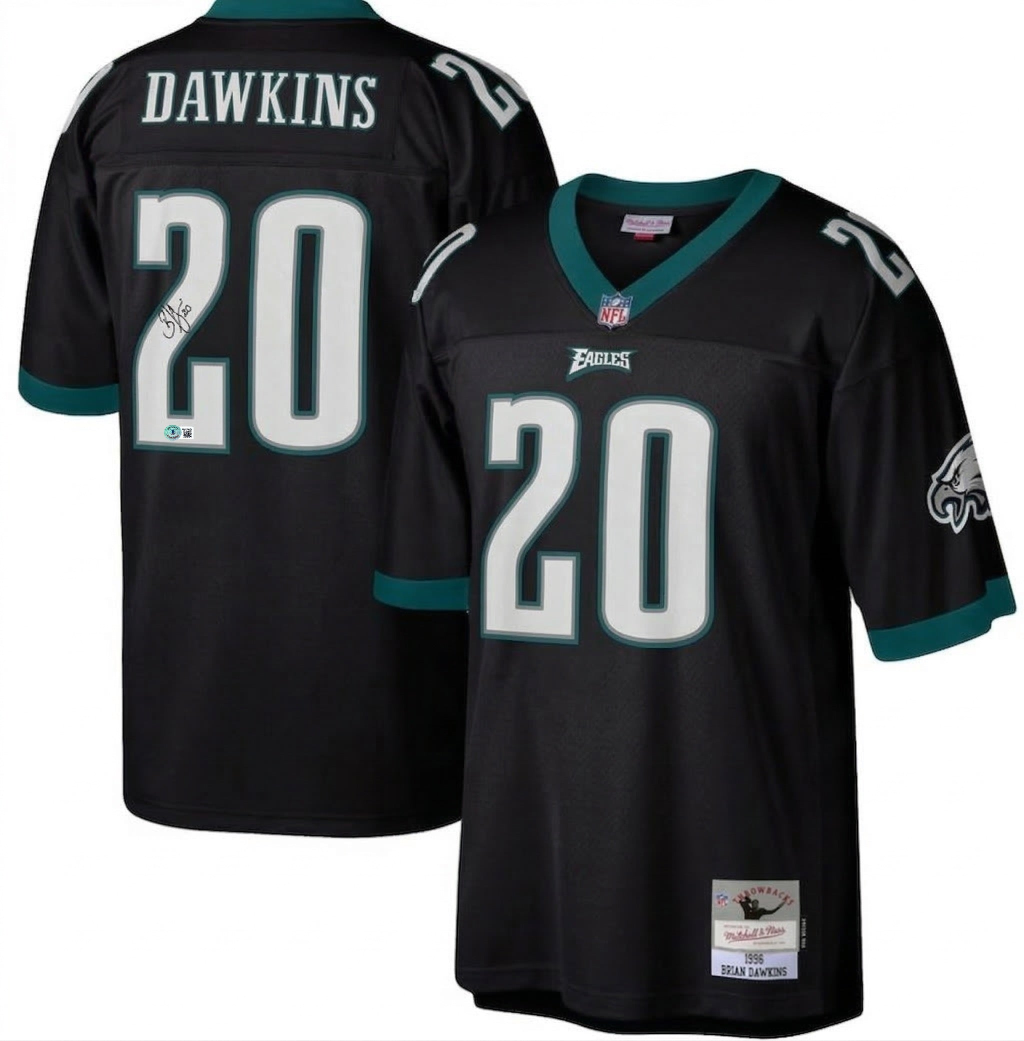 Brian Dawkins Philadelphia Eagles Autographed Black Mitchell & Ness 1996 Legacy Jersey