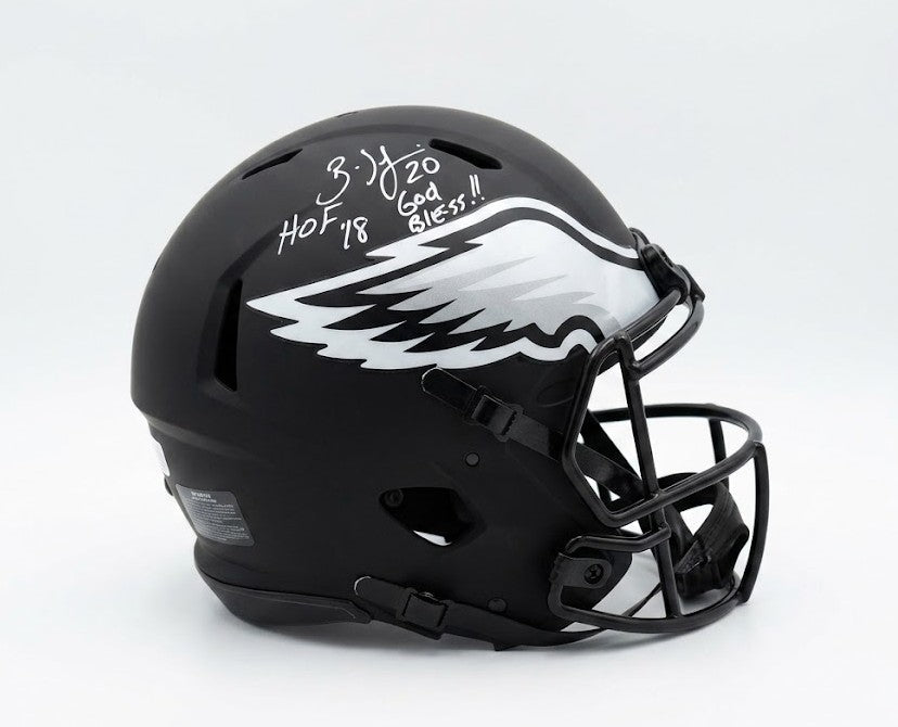 Brian Dawkins Philadelphia Eagles Autographed Full-Size Eclipse Helmet with Inscriptions